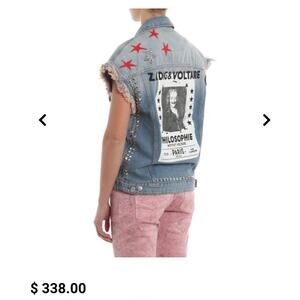 Zadig & Voltaire Bena Vignon Women Denim Jacket Vest Size S